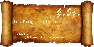 Giefing Szilvia névjegykártya