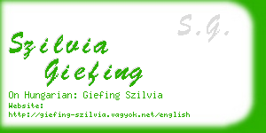 szilvia giefing business card
